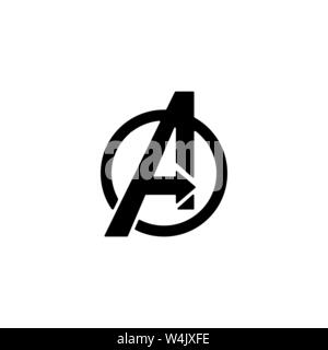 Avengers Logo isoliert Vektor Icon, Symbol avengers Ende Spiel Stock Vektor
