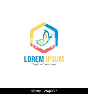 Butterfly logo Template Design. Minimalistische Butterfly logo mit moderner Rahmen vektor design Stock Vektor