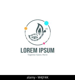 Butterfly logo Template Design. Minimalistische Butterfly logo mit moderner Rahmen vektor design Stock Vektor