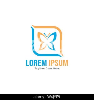 Butterfly logo Template Design. Minimalistische Butterfly logo mit moderner Rahmen vektor design Stock Vektor
