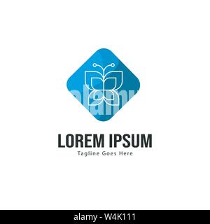 Butterfly logo Template Design. Minimalistische Butterfly logo mit moderner Rahmen vektor design Stock Vektor