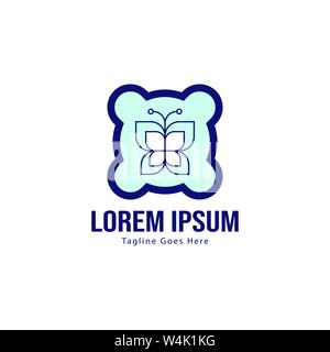 Butterfly logo Template Design. Minimalistische Butterfly logo mit moderner Rahmen vektor design Stock Vektor