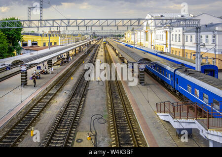 Gomel, Belarus - Juni 27, 2019: Hauptbahnhof Stockfoto