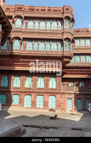 Rampuria Havelies in Bikaner. Rajasthan Indien Stockfoto