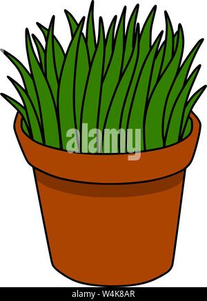 Topfpflanze Vektor Cartoon Natur Silhouette Stock Vektor