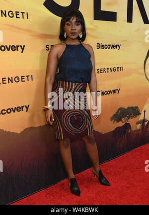 Juli 23, 2019 - Beverly Hills, Kalifornien, USA - 23. Juli 2019 - Beverly Hills, Kalifornien - Karen Obilom. Die Entdeckung von ''Serengeti'' Los Angeles Special Screening im Wallis Annenberg Center für Darstellende Künste. Photo Credit: Birdie Thompson/AdMedia (Credit Bild: © Birdie Thompson/AdMedia über ZUMA Draht) Stockfoto