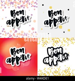 Bon Appetit Text. Vektor Kalligraphie Stock Vektor