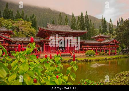 Die Byodo-In Tempel im Tal der Tempel, Oahu Hawaii Stockfoto