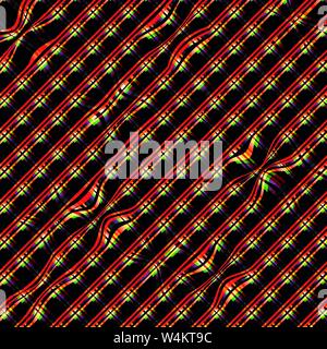 Farbige dünne Linien auf schwarzem Hintergrund abstrakte geometrische Muster Stock Vektor