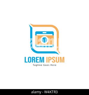 Fotografie logo Template Design. Fotografie logo mit modernen Rahmen auf weißem Hintergrund Stock Vektor