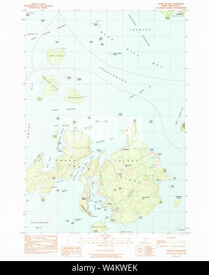 Maine USGS Historische Karte Schwäne Insel 103025 1983 24000 Wiederherstellung Stockfoto