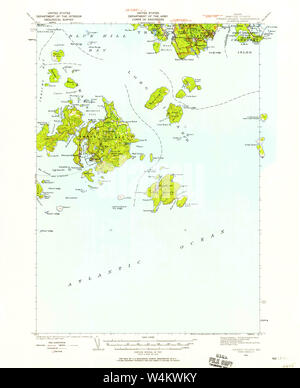 Maine USGS Historische Karte Schwäne Insel 460947 1943 62.500 Wiederherstellung Stockfoto