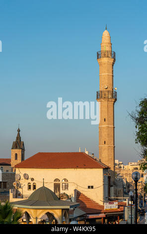Jaffa, Tel Aviv, Israel - 17. Juni 2019: Die mahmoudiya Moschee, die Größte und Wichtigste Moschee in Jaffa. Stockfoto