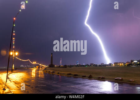 Gewitter Wut über Portsmouth am 23. Juli 2019 Stockfoto