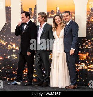 Los Angeles, CA - 22. Juli 2019: Quentin Tarantino, Brad Pitt, Margot Robbie und Leonardo DiCaprio an der "Once Upon a Ti der Los Angeles Premiere Stockfoto