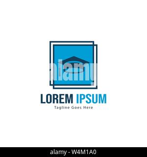 Logo der Universität Template Design. Logo der Universität mit moderner Rahmen auf weißem Hintergrund Stock Vektor