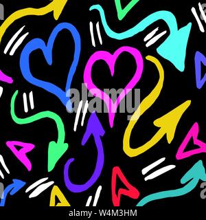 Graffiti auf einem schwarzen Hintergrund Vector Illustration Stock Vektor