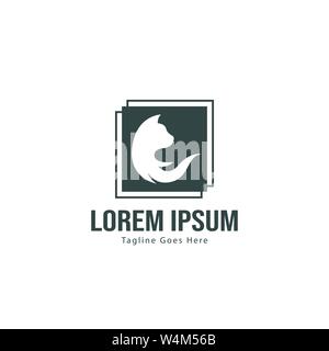 Cat logo Template Design. Cat logo mit modernen Rahmen auf weißem Hintergrund Stock Vektor