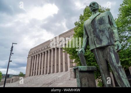 Finnland: Parliament House in Central Helsinki. Foto vom 5. Juni 2018. | Verwendung weltweit Stockfoto