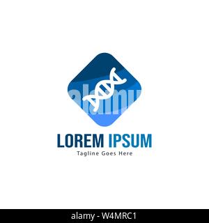 DNA-logo Template Design mit Rahmen. minimalistische DNA-logo Vector Illustration Design Stock Vektor