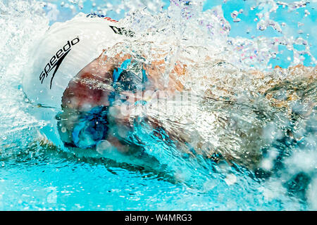 24. juli 2019 Gwangju, Südkorea 18. FINA World Aquatics Championships 24-07-2019: Zwemmen: WK 2019: Gwangju DRESSEL Caeleb USA Vereinigte Staaten Gwangju Südkorea 24/07/2019 Schwimmen Men's Freestyle 100m Preliminary 18. FINA World Aquatics Championships Nambu University Aquatics Center Stockfoto