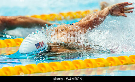 24. juli 2019 Gwangju, Südkorea 18. FINA World Aquatics Championships 24-07-2019: Zwemmen: WK 2019: Gwangju DRESSEL Caeleb USA Vereinigte Staaten Gwangju Südkorea 24/07/2019 Schwimmen Men's Freestyle 100m Preliminary 18. FINA World Aquatics Championships Nambu University Aquatics Center Stockfoto