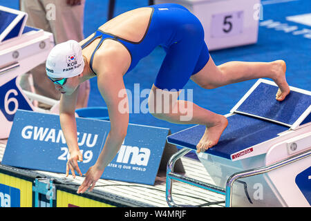 24. juli 2019 Gwangju, Südkorea 18. FINA World Aquatics Championships 24-07-2019: Zwemmen: WK 2019: Gwangju PARK Sujin Kor KOREA Gwangju Südkorea 24/07/2019 Schwimmen Frauen 200m Schmetterling 18. FINA World Aquatics Championships Nambu University Aquatics Centre Stockfoto