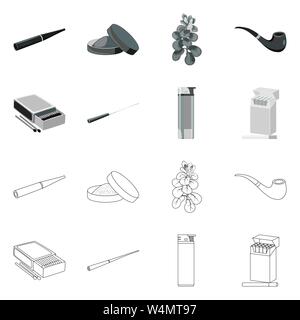 Isoliertes Objekt von Müll und Symbol anhalten. Ansammlung von Müll und Gewohnheit vektor Symbol für das Lager. Stock Vektor