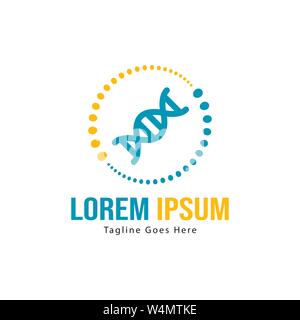 DNA-logo Template Design mit Rahmen. minimalistische DNA-logo Vector Illustration Design Stock Vektor