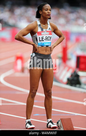 Anastasia LE-ROY (Jamaika) am Start von 400 der Frauen m-Finale bei den 2019, IAAF Diamond League, Jubiläum Spiele, Queen Elizabeth Olympic Park, Stratford, London, UK. Stockfoto