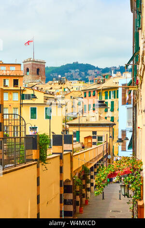 Blick über den zentralen Teil der Stadt Genua, Ligurien, Italien Stockfoto