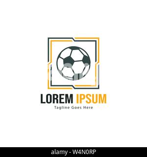 Fußball logo Template Design. Fußball-Logo mit modernen Rahmen auf weißem Hintergrund Stock Vektor