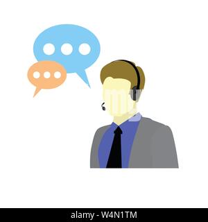 Call Center helfen. Customer Service Logo. Support und Kontakt Symbol. Agent oder Betreiber Avatar. Stock Vektor