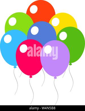 Farbige festliche Luftballons auf einem weißen Hintergrund. Eps 10. Stock Vektor