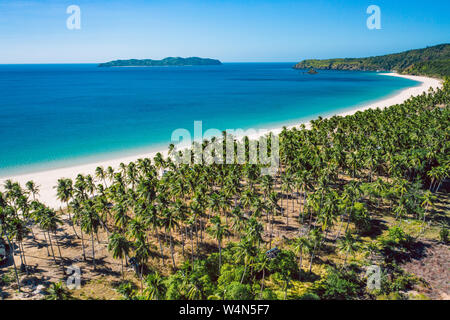 Luftaufnahme von Nacpan Strand auf Palawan, Philippinen Stockfoto