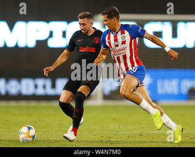 Arlington, Texas, USA. 23. Juli, 2019. Juli 23, 2019, Arlington, Texas, United States; während der zweiten Hälfte der Internationalen Champions Cup Match zwischen Chivas De Guadalajara und Atlético de Madrid im Globe Life Park in Arlington, TX. Credit: Ralph Lauer/ZUMA Draht/Alamy leben Nachrichten Stockfoto