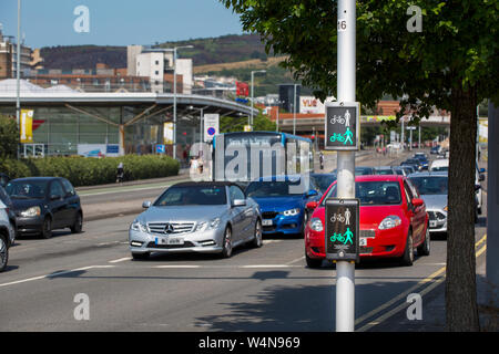 Kreuzung für Fußgänger und Radfahrer Stockfoto