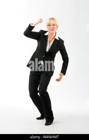 Reife Geschäftsfrau ihren Erfolg genießen. Stockfoto