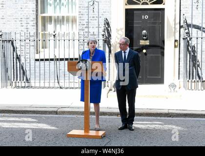 London, Großbritannien. 24. Juli 2019. Theresa May Blätter Downing Street. London, Großbritannien. 24/07/2019 | Verwendung der weltweiten Kredit: dpa Picture alliance/Alamy leben Nachrichten Stockfoto