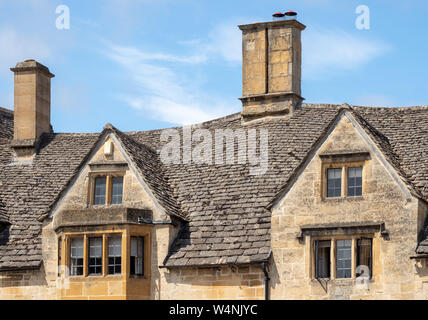 Häuser und Dächer in Chipping Campden, Cotswolds, Gloucestershire, England, Vereinigtes Königreich, England, GB, UK Stockfoto