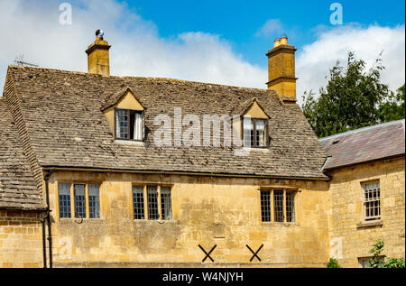 Häuser und Dächer in Chipping Campden, Cotswolds, Gloucestershire, England, Vereinigtes Königreich, England, GB, UK Stockfoto