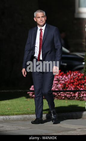 Stephen Barclay Ankommen für ein Treffen mit dem neuen Ministerpräsidenten Boris Johnson in der Downing Street, London. Stockfoto