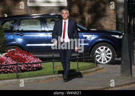 Stephen Barclay Ankommen für ein Treffen mit dem neuen Ministerpräsidenten Boris Johnson in der Downing Street, London. Stockfoto