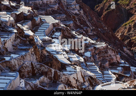 Die erstaunliche Salinen von Maras, das Heilige Tal, Peru Stockfoto