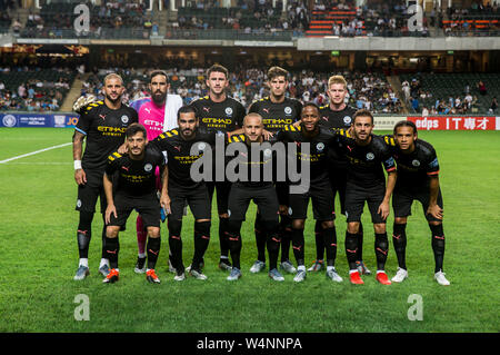 Hong Kong, Hong Kong SAR, China, 24. JULI 2019. Kitchee FC vs Manchester City Football Club vor der Saison freundlich in Hong Kong Stadium, Causeway Bay. Mann Stockfoto