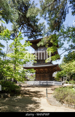 Pagode in Gotokuji Tempel in Setagaya city, Tokio, Japan. Stockfoto