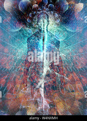 Geist entsteht aus binären Code Platz Stockfoto