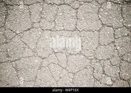 Nahaufnahme eines gerissenen Straße. Stockfoto