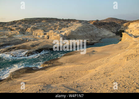 Küste Strand Sarakiniko Milos Stockfoto