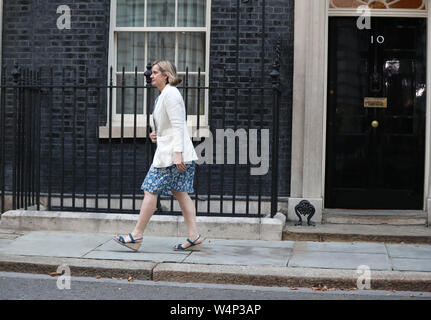 Arbeit und Renten Sekretär Amber Rudd und Ministerin für Frauen und Downing Street, London, nach einem Treffen mit dem neuen Ministerpräsidenten Boris Johnson. Stockfoto